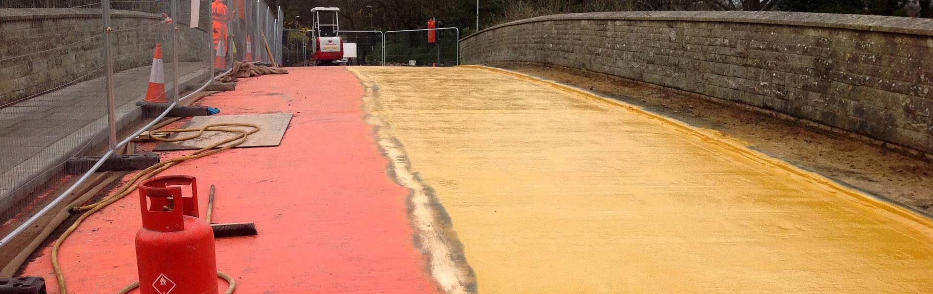 image of Culliford Bridge during re-waterproofing in Dorchester