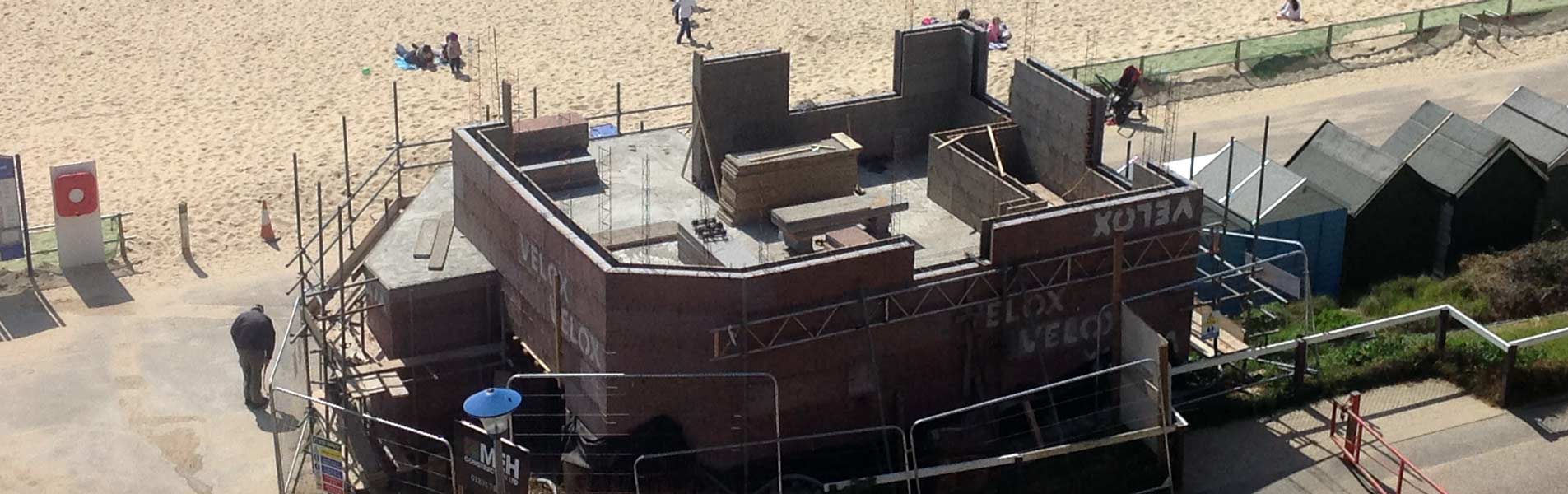 image of the Southbourne Surf Life Saving Club being built
